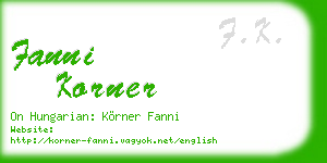 fanni korner business card